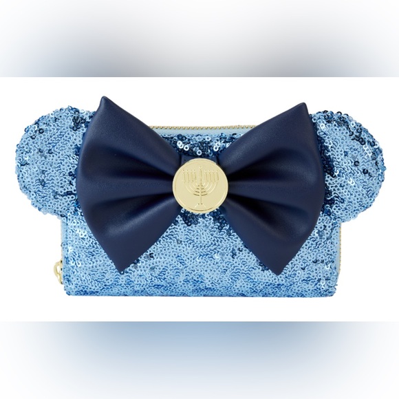 Loungefly Disney Mickey Hanukkah Sequin Glow Mini Backpack & Wallet NWT - Picture 7 of 10